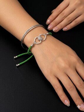 Designs by Forte | Neon Green & Silver Infinity Heart Adjustable Bracelet